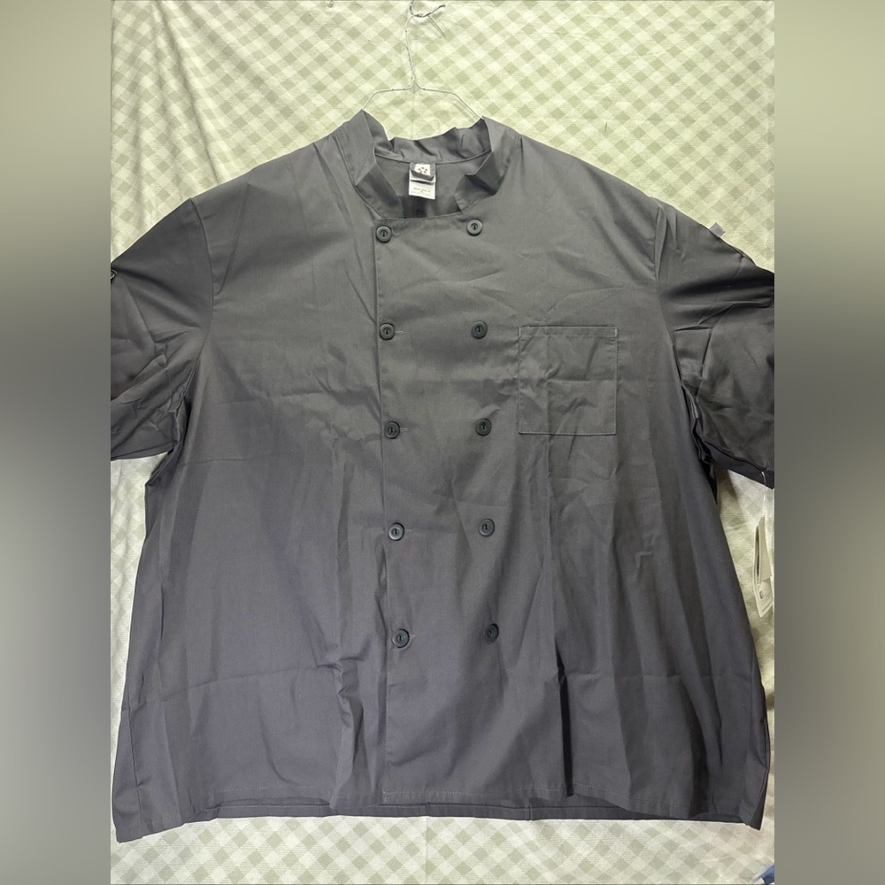 Chef Coat NWT Size 4XL Granite 5-Star Chef Apparel by White Swan Short Sleeve